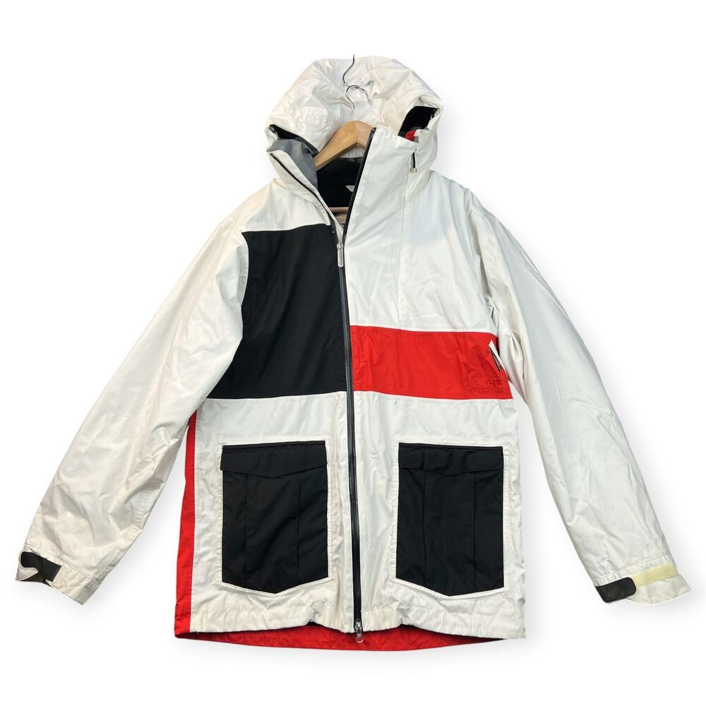 Bonfire Snowboarding Co Mens Hooded Jacket Blur Colorblock 20th Anni Fleeced Med